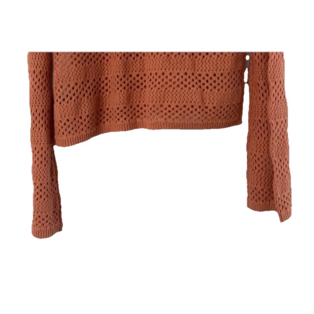 NWT Roxy After Beach Break‎ Womens Long Sleeve Crochet Sweater Coral Size Small - Picture 12 of 13